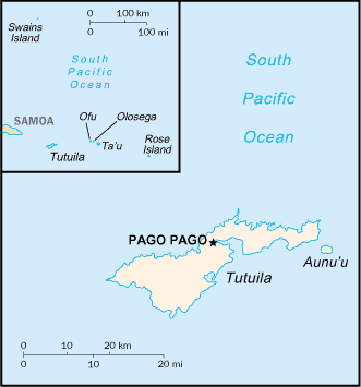 American Samoa, USA, Map
