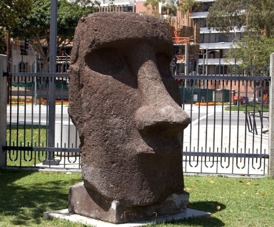 Moai Statue at the L.A. Natural History Museum, California
