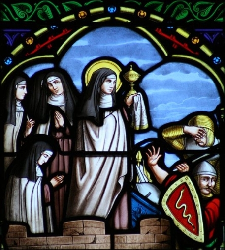 art:  St Clare repulses the invaders