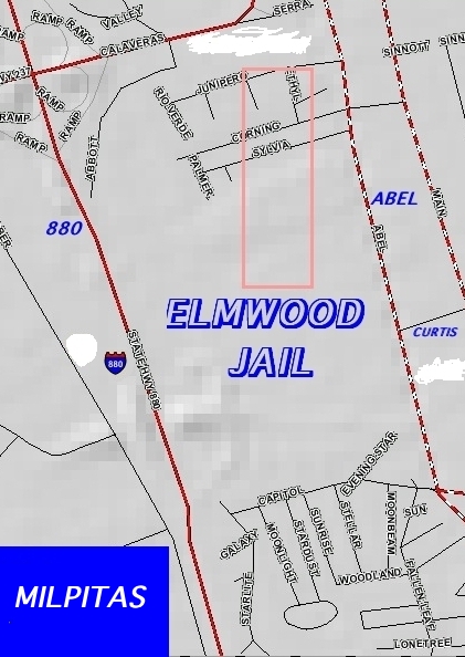 Street Map of Elmwood Jail, Milpitas, CA