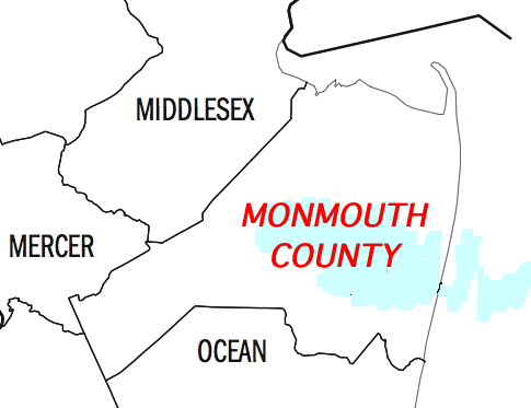 Outline Map of Monmouth County, NJ