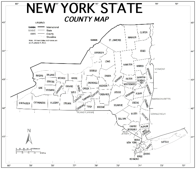 County Map of New York State