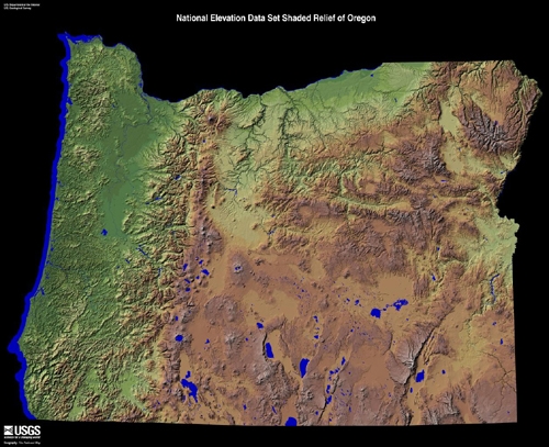 Oregon color jpg map USGS NED