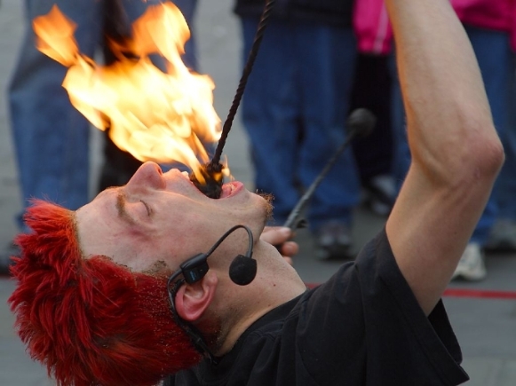 Color Photo of a a Fire-Eater
