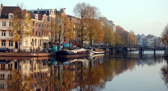 A Canal of Amsterdam, an E.U. City