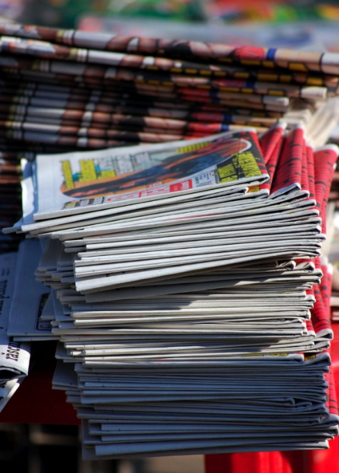 photo of stacks of newspapers