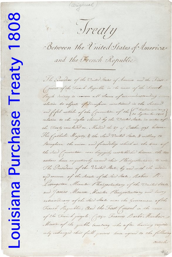 Louisiana Purchase Treaty 1808 US-France