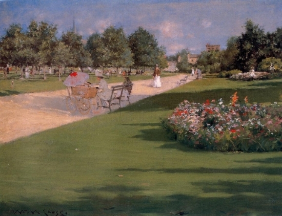 William Merritt Chase.  Tompkins Park, Brooklyn.  Painted 1887.