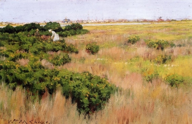 Landscape, near Coney Island.  William Merritt Chase.  Painted About 1886.