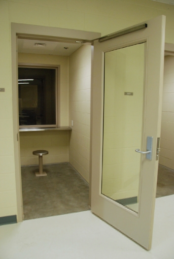 non-contact visitation area at the Joint Regional Correctional Facility