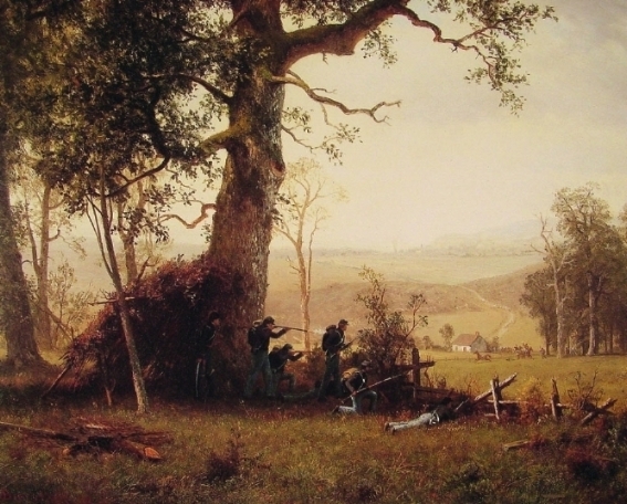 Albert Bierstadt.  Guerrilla Warfare: Picket Duty in Virginia